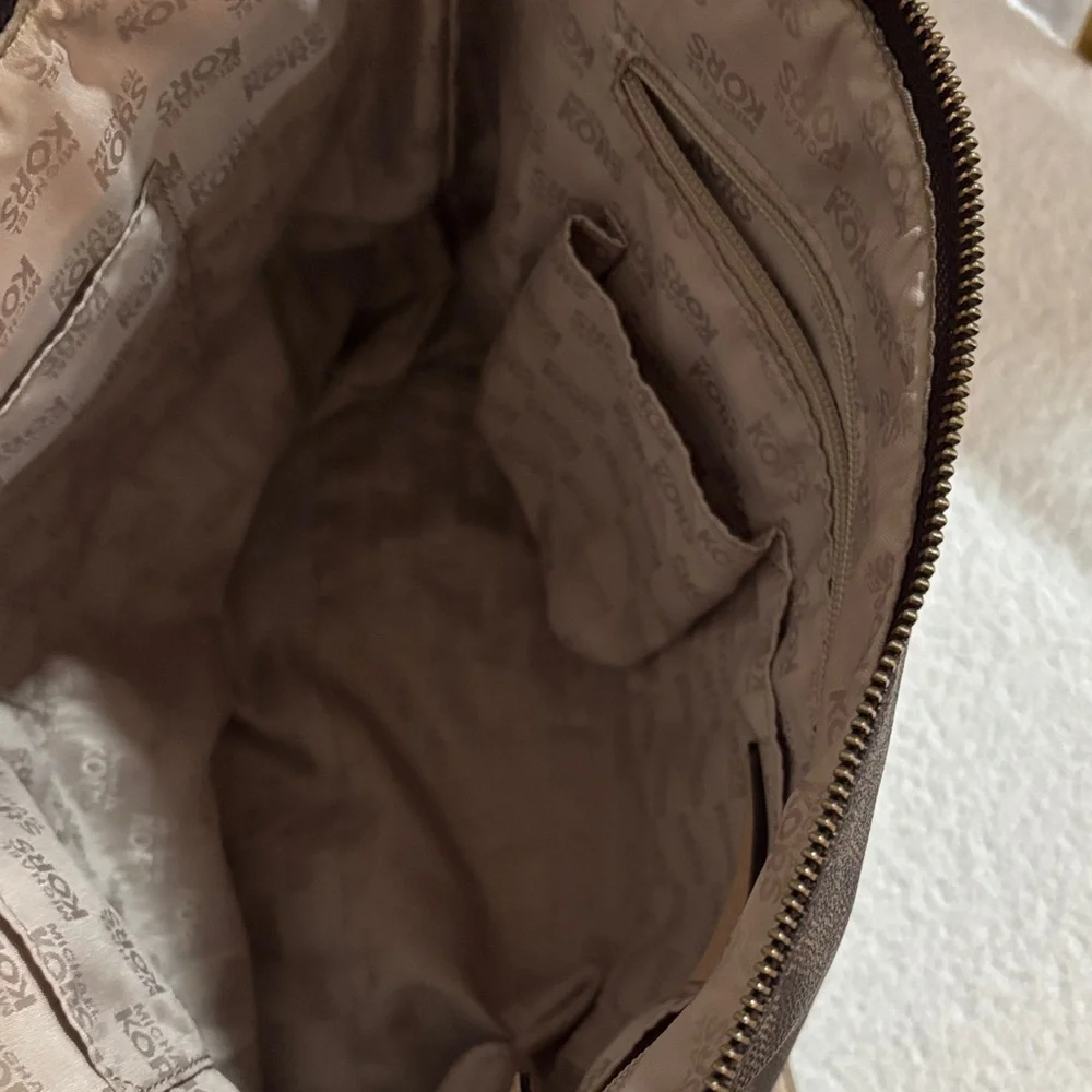 Michael Kors Dark Brown Tote with Gold Accents - Picture 6 of 8